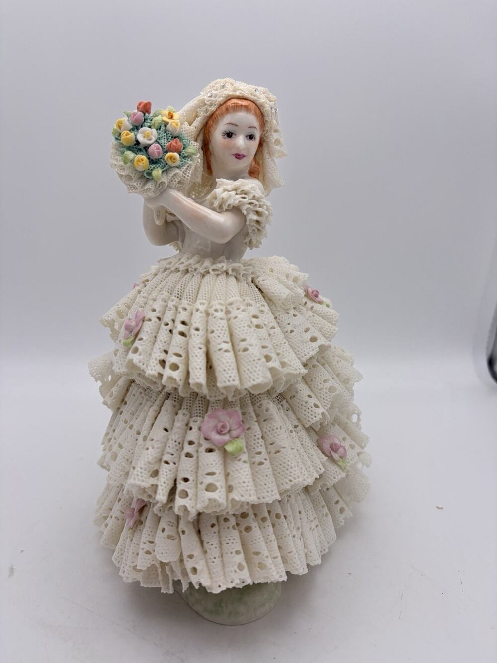 Rare LARGE Volkstedt IRISH DRESDEN LACE SUMMER BRIDE Figurine DEIRDRE Limited Ed